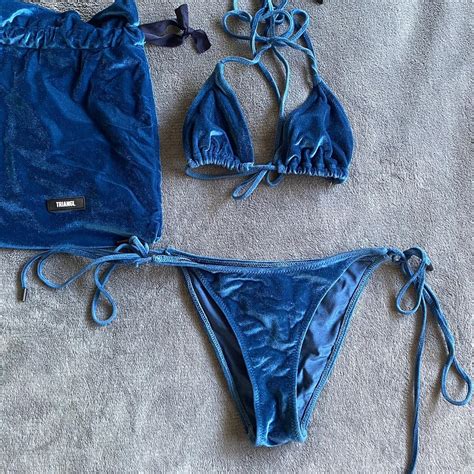 Dark Blue Triangl Bikini Set ONLY COMES WITH THE Depop
