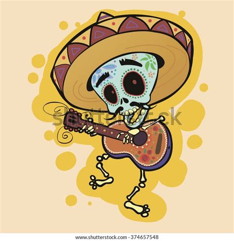 Skeleton Playing Guitar Stock Vector (Royalty Free) 374657548 | Shutterstock