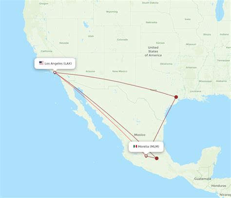 All Flight Routes From Los Angeles To Morelia Lax To Mlm Flight Routes