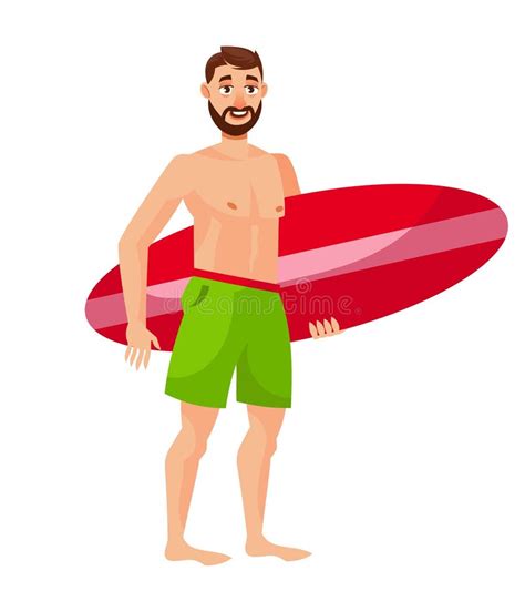 Man Holding Surfboard Stock Illustrations 675 Man Holding Surfboard