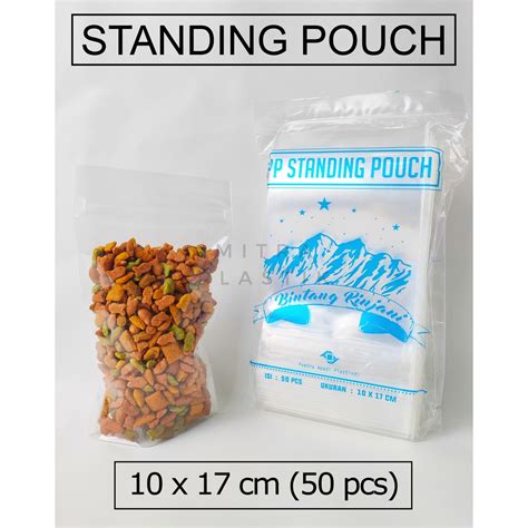 Jual Standing Pouch 10x17 Isi 50 Pcs Plastik Klip Berdiri 10 X 17