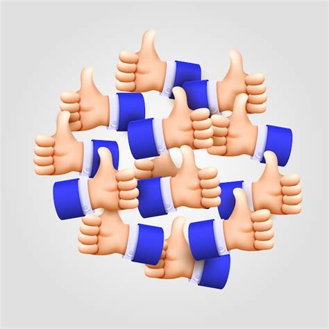 Premium Vector Lots Of Thumbs Up Like A Group Vector D Illustration