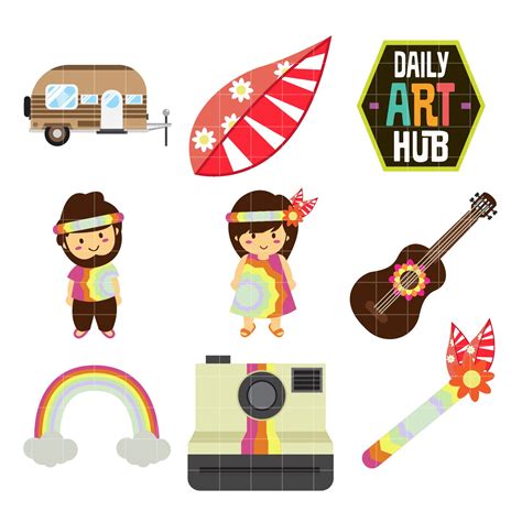 Free Hippie Guys Clip Art Set Free Clip Art Free Art Hippie Men Art Hub Daily Art Alphabet