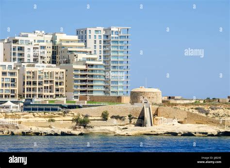 Tigne Point With Fort Tigne With Its Circular Keep Built By The Order