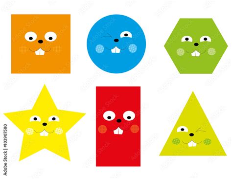 Learning Set of funny basic geometric smiling cartoon shapes for ...