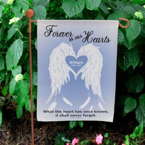 Personalized Angel Wings Memorial Garden Flag What The Heart