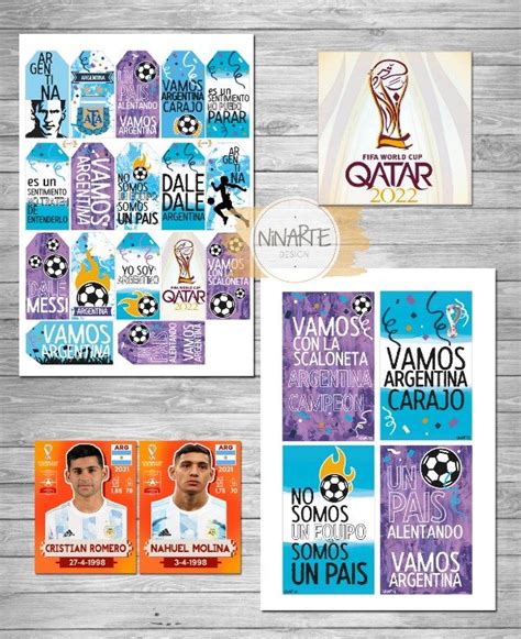 Kit Imprimible Etiquetas Mundial Futbol Argentina Qatar Ninarte