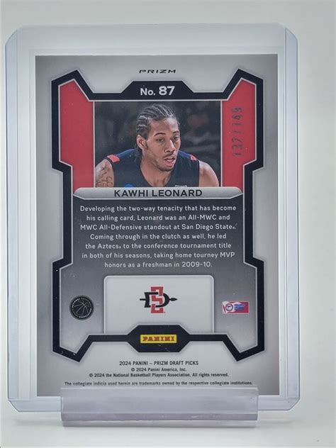 Kawhi Leonard Panini Prizm Draft Picks Purple Ice