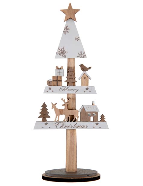 Décoration Sapin En Hiver En Bois Naturel 10 X 45 X 295 Cm Vegaooparty