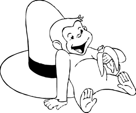 Curious George Colouring Page Clip Art Library