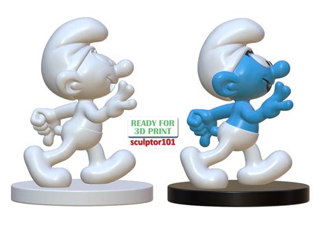 3D file The Smurfs 3D Model - Smurf fan art printable model・3D printing ...