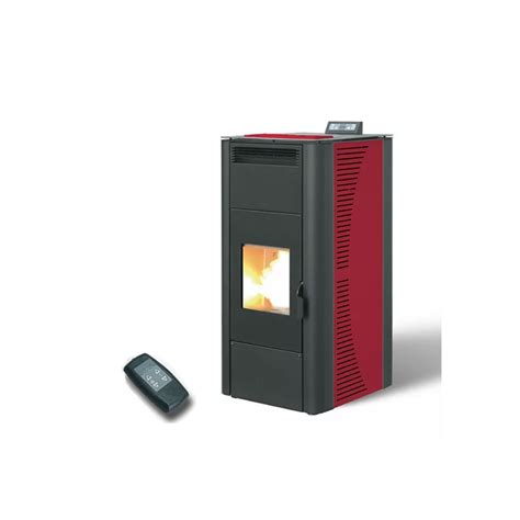 Acquista TERMOSTUFA A PELLET KING IDRO 24 KW BORDEAUX CON