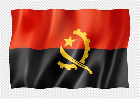 Bandera De Angola Aislado En Blanco Archivo Psd Premium