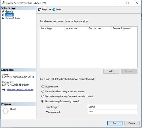 All About Sqlserver How To Create Linked Server Between On Premise And Azure Sql Data Warehouse