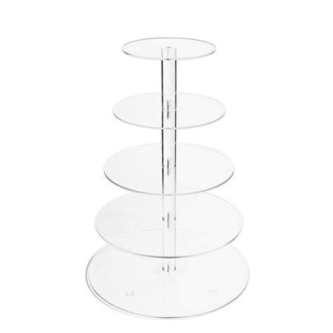 Clear Acrylic Round Cupcake Stand Display Wedding Party Tier Cup Cake