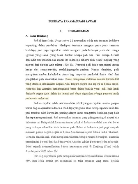 budidaya tanaman padi sawah