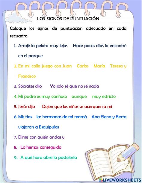 Signos De Puntuaci N Interactive Worksheet For B Sico Word Search