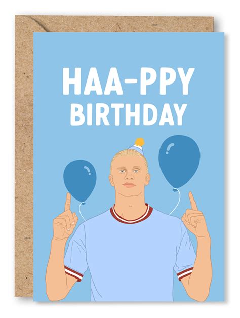 Funny Manchester City Erling Haaland Birthday Card | The Cake Thief