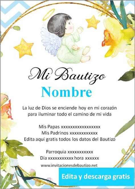 Invitaciones Para Bautizo Gratis Para Descargar