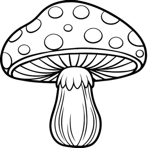 Premium Vector Mushroom Outline Illustration Digital Coloring Book