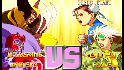 X Men Vs Street Fighter Arcade Wolverine Magneto Playthrough