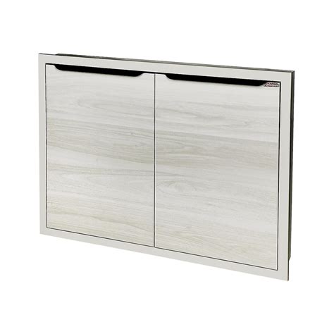 Double Kitchen Sink Cabinet Door Kitzcho Glossy 86x66cm Crystal White