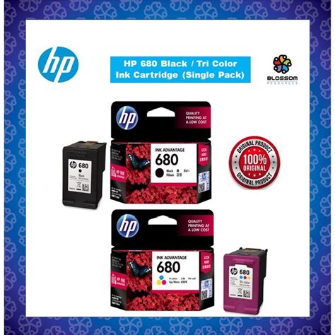 Hp 680 Black Tri Color Ink Cartridge Single Pack F6v27aa F6v26aa Shopee Malaysia