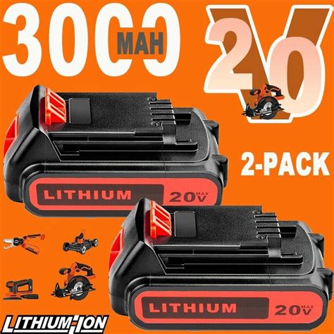 2 Pack 30ah For Black And Decker 20v Lithium Ion Max Battery 20 Volt