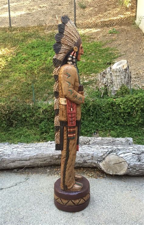 John Gallagher Foot Carved Wooden Cigar Store Indian Statue Etsy