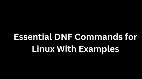 Essential Dnf Commands For Linux With Examples Technology News