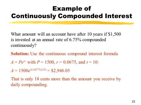 Continuous Compound Interest Formula