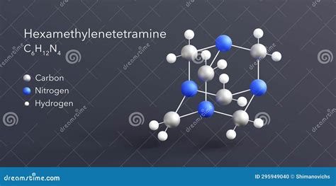 Hexamethylenetetramine Molecule 3d Rendering, Flat Molecular Structure ...