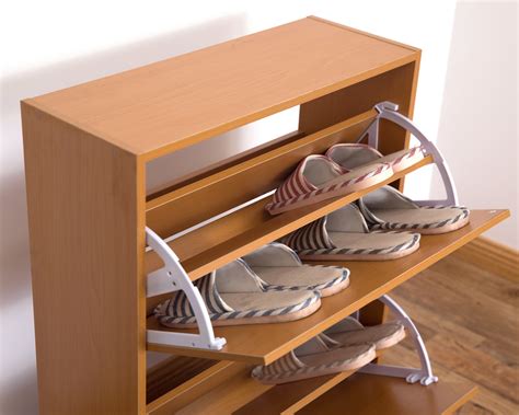 New Basicwise 2 Tier Fold Out Wooden Shoe Rack Organizer Qi003383