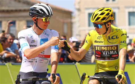 Tour De France 2023 Zweikampf Zwischen Jonas Vingegaard Und Tadej Pogacar