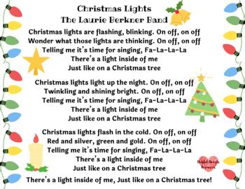 Christmas Lights by The Laurie Berkner Band Song Lyric Poster Printable