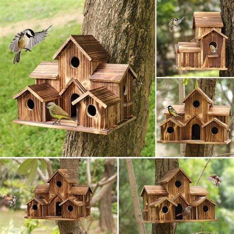 6 Hole Handmade Bird House - GIFT FOR NATURE LOVERS