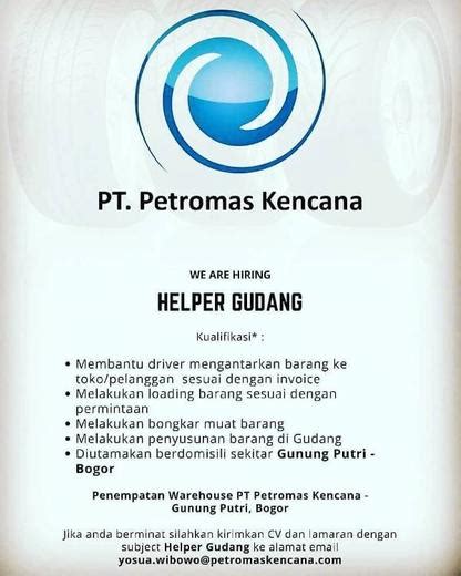 Lowongan Kerja Gunung Putri Perumperindo Co Id