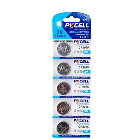 PKCELL CR2025 3V 150mAh Lithium Button Cell Battery