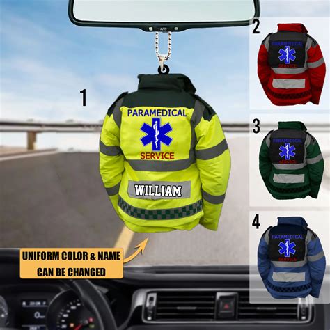 Personalized Paramedic Uniform Flat Car Ornament Paramedic Inspire