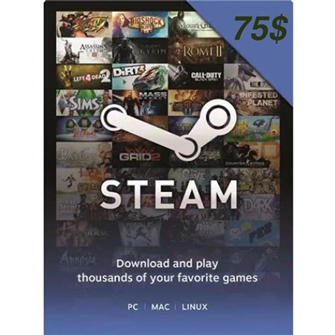 Steam Gift Card 75 USD - Steam Key - For USD Currency Only ...