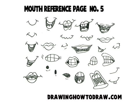 Drawing Cartoon & Illustrated Mouths & Lips Reference Sheets - How to Draw Step by Step Drawing ...