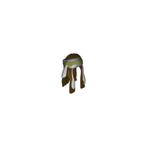 Lego Dark Brown Long Hair With Feathers And Bandana Pattern