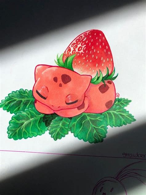 A Drawing Of Two Strawberries Laying On Top Of Each Other