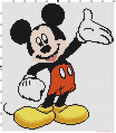 Mickey Mouse cross stitch pattern - free cross stitch patterns simple ...