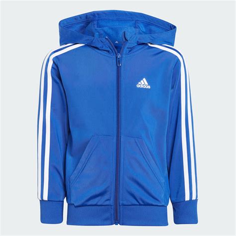 Adidas Essentials 3 Stripes Shiny Track Suit Blue Adidas Uae