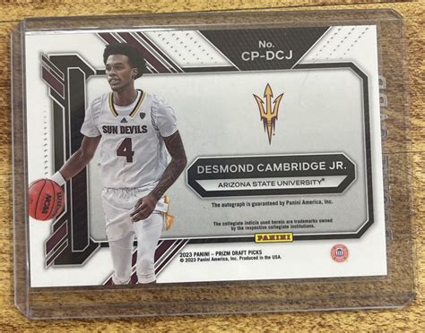 2023 Prizm Draft Picks Desmond Cambridge Jr CP DCJ COLLEGE PENMANSHIP