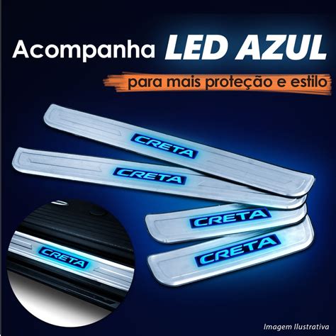 Soleira Automotiva Iluminada Kit Led Porta Para Creta 2019