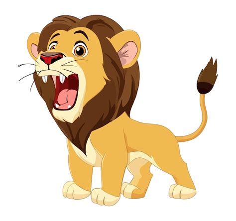 Premium Vector | Cartoon lion roaring