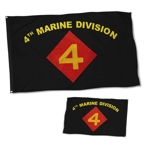 Dutern Double Sided 4th Division Military Flag Banner 3 Ply With Brass