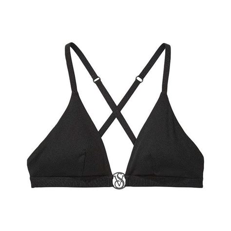 Victoria s Secret Vrchní díl plavek Ribbed Triangle Bikini Black GLAMI cz